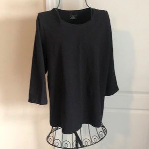 Christopher & Banks Basic Black Petite T-Shirt